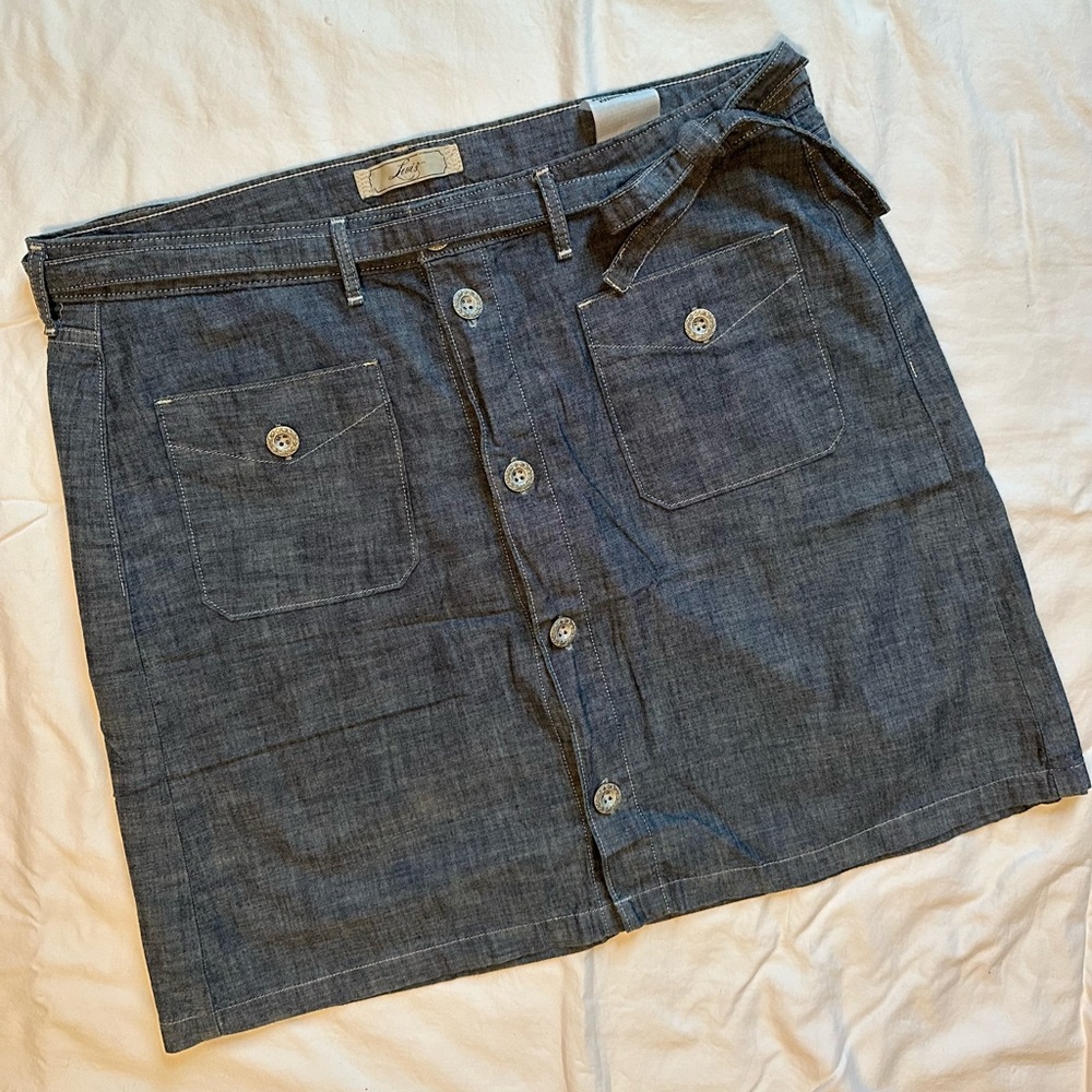 Levi's Chambray Button Up Mini Skirt, Size 14